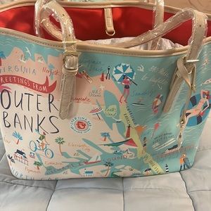 Spartina Outrtbanks “map print” collection. Large tote. NWT.